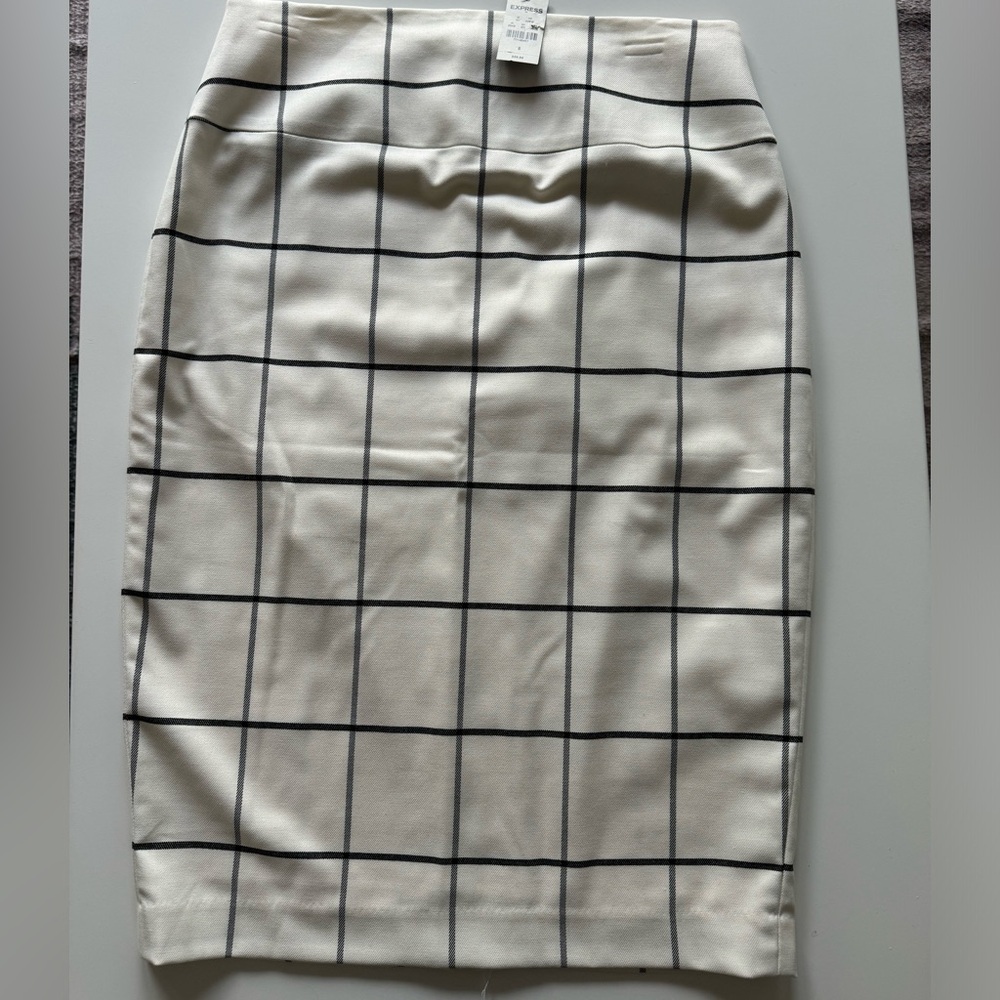 Express Black & White Pencil Skirt
